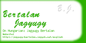 bertalan jagyugy business card